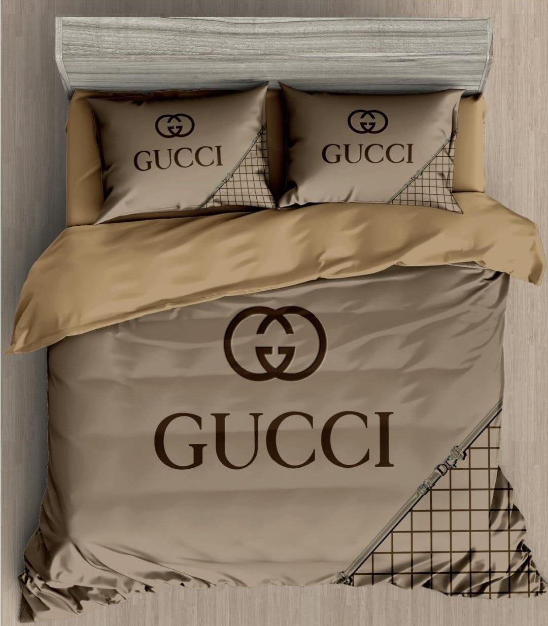 Gucci Premium King Size Bedsheet Set (3 Pcs)
