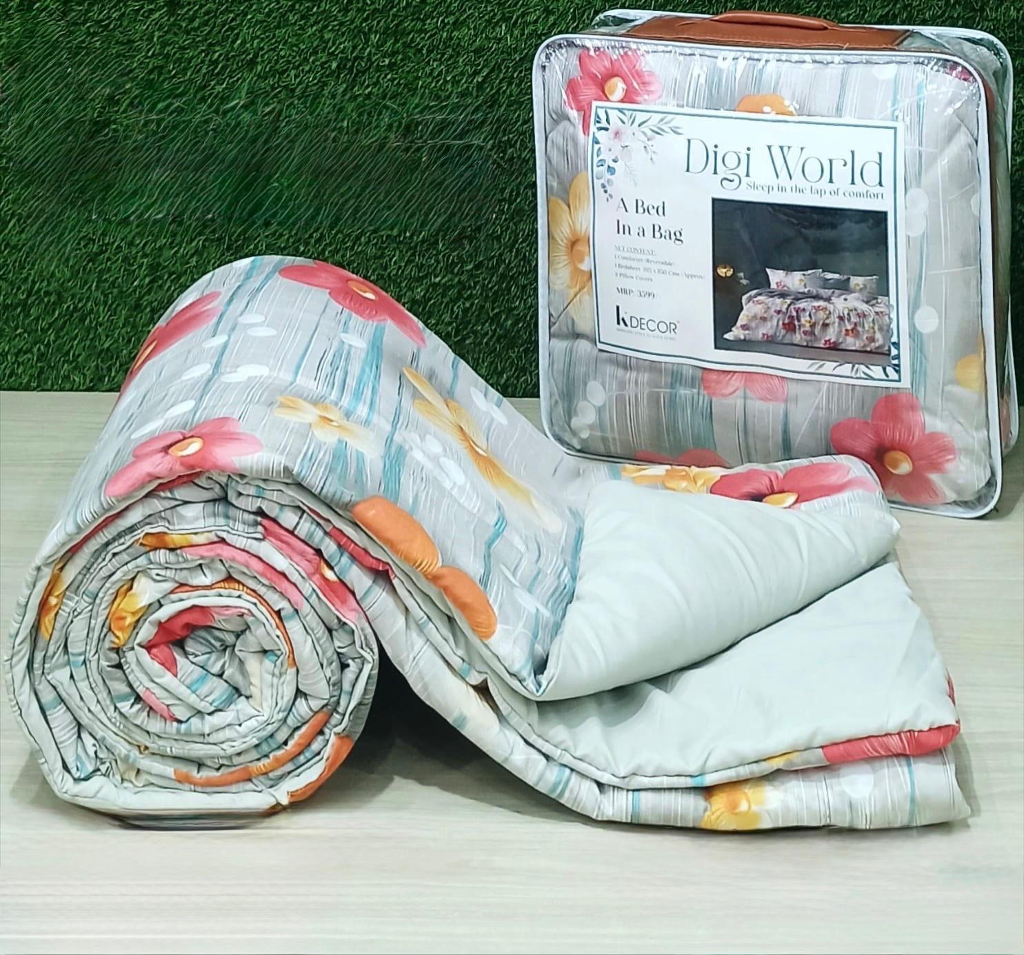 Digi World 7D Premium Floral Comforter Set (4 Pcs)