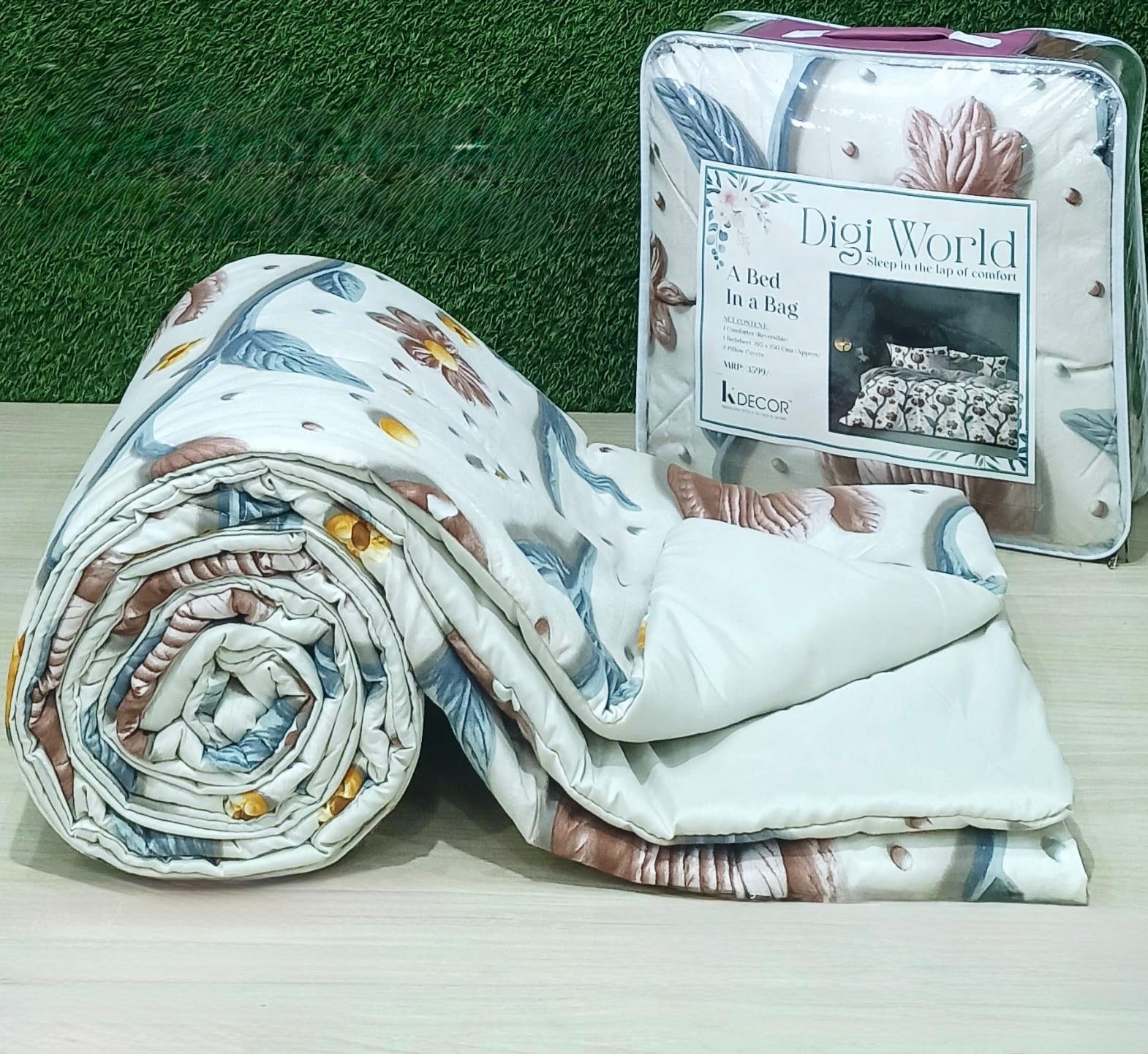Digi World 7D Premium Floral Comforter Set (4 Pcs)