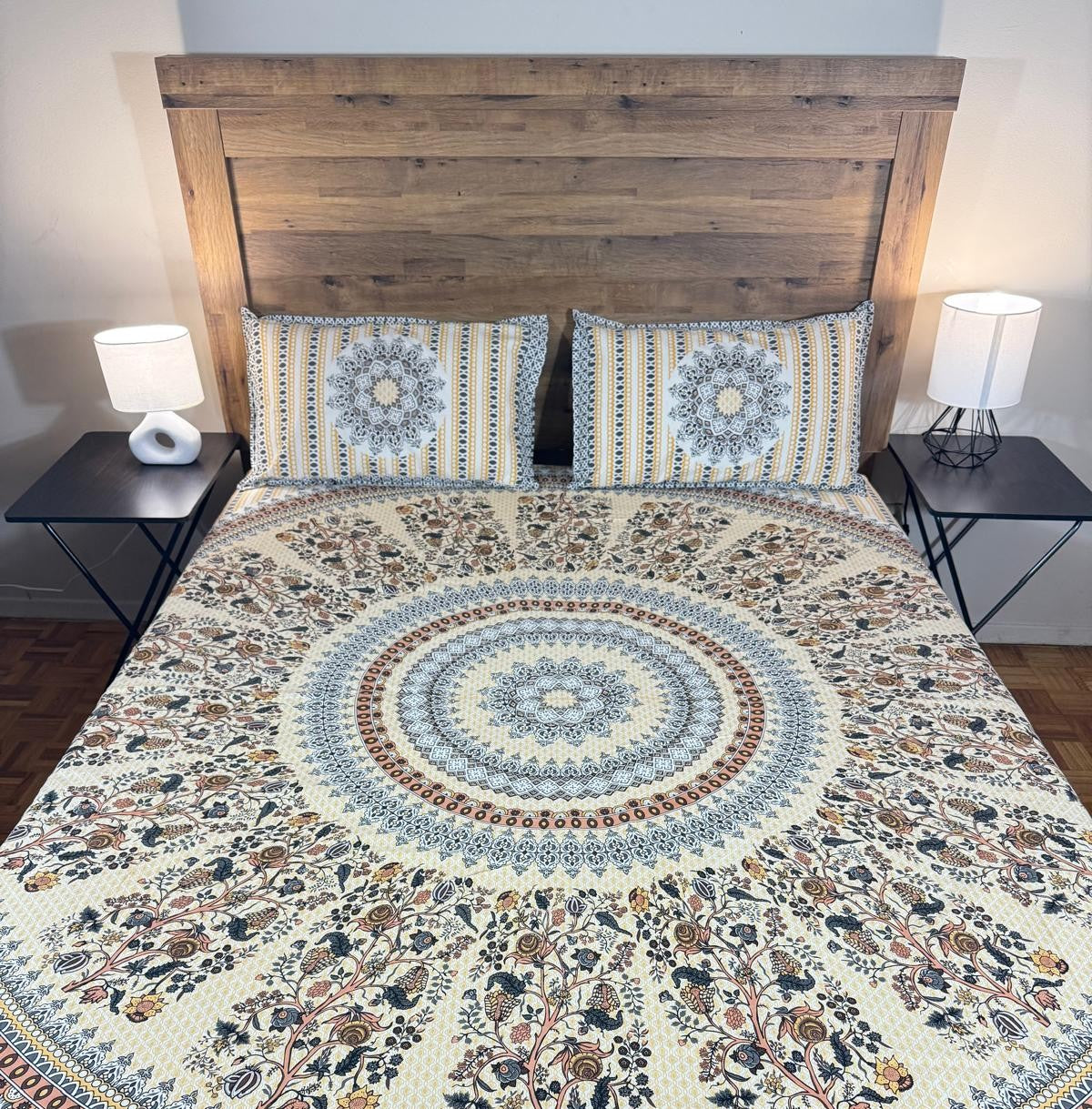 Royal Essence Mandala Premium King Size Bedsheet Set (3 Pcs)