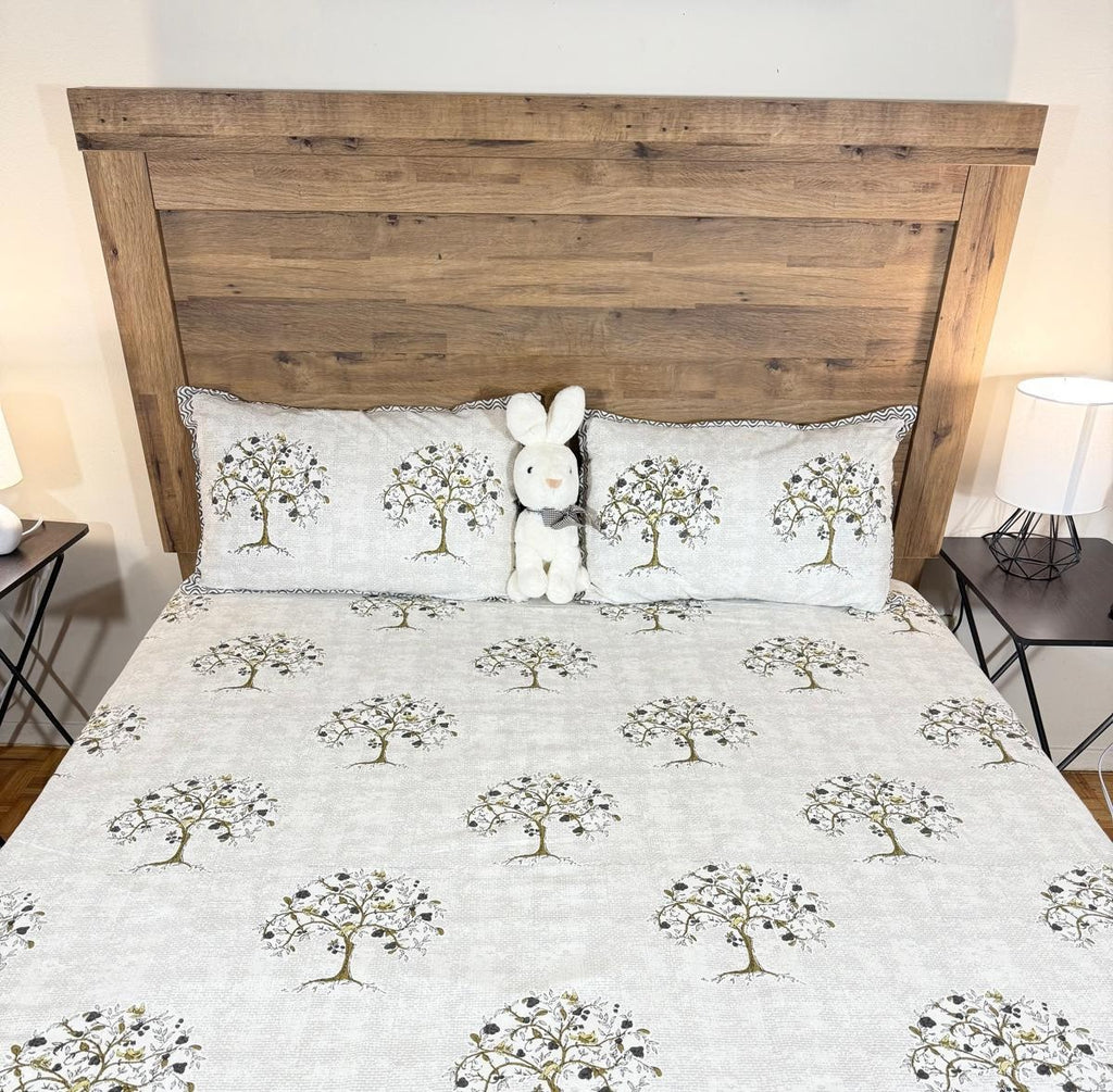 Jaipur Tree of Life Premium King Size Bedsheet Set (3 Pcs)