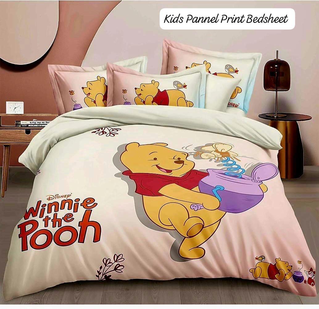 Disney Winnie the Pooh Queen Size Kids Bedsheet Set (3 Pcs)